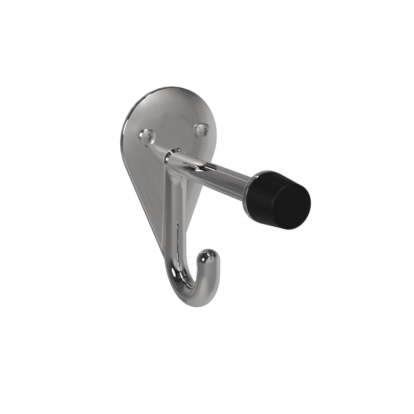 76mm Deep Surface Mounted Hook and Bumper - 76mm Deep - Bright