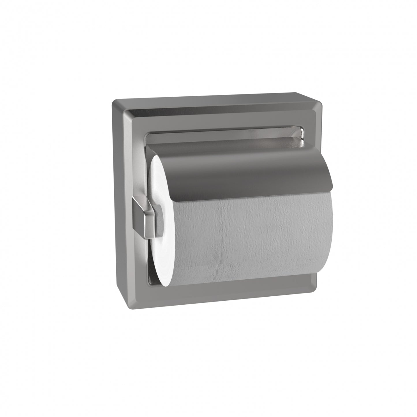 162mm W Surface Mounted Toilet Tissue Dispenser - 162mm W x 162mm H x 51mm D - Satin
