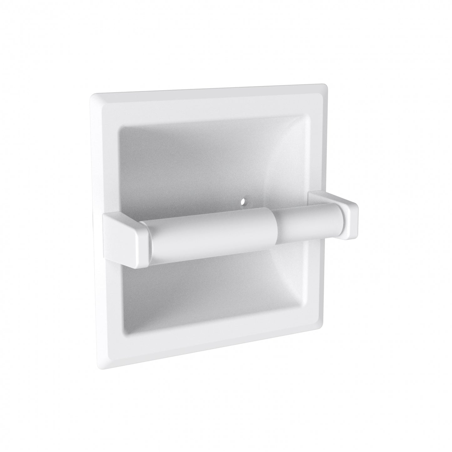 Surface Mounted Toilet Tissue Dispenser - Recessed - White Powdercoat
