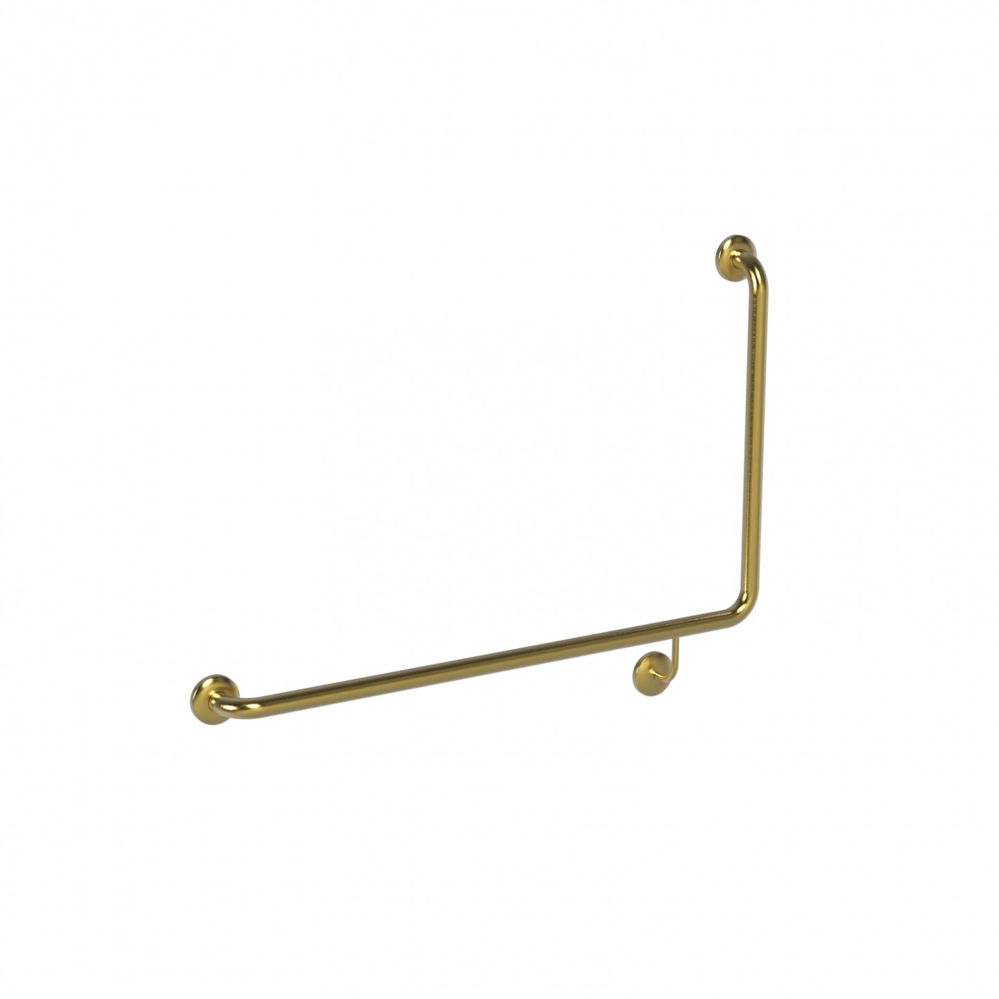 LH 950mm Surface Mounted 32mm Toilet Grab Rail 90 Degree - LH 950mm x 600mm - PVD Brushed Brass