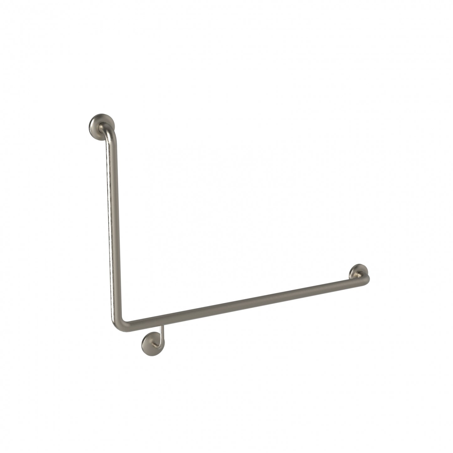 RH 950mm Surface Mounted 32mm Toilet Grab Rail 90 Degree - RH 950mm x 600mm - Brushed Nickel