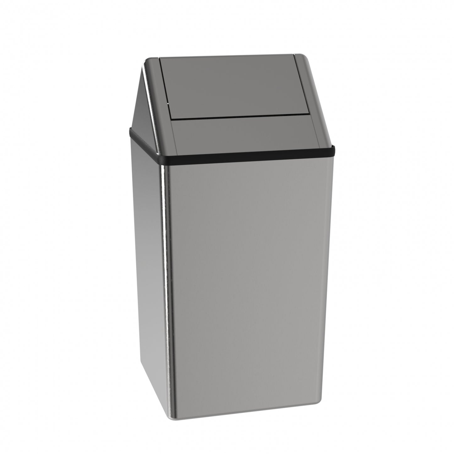 330mmW Free Standing Waste Receptacle 50 Litres - 330mmW x 330mmL x 737 mmH - Satin