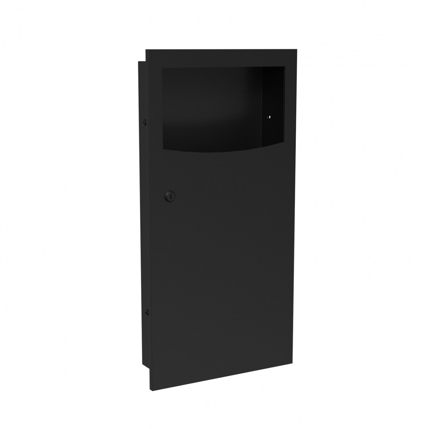 362mm W Recessed Waste Receptacle 10.5 litres - 362mm W x 718mm H x 102mm D - Satin