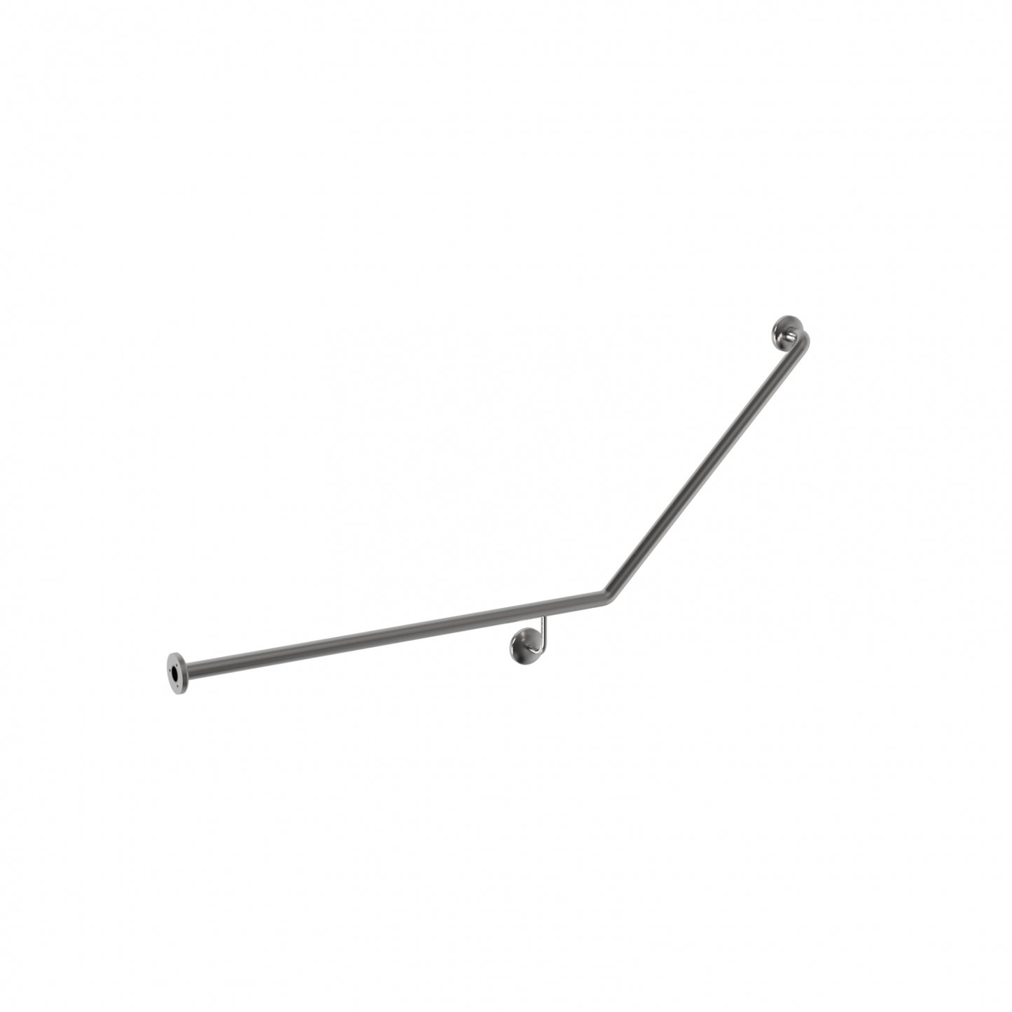 LH 950mm Surface Mounted 32mm Toilet Grab Rail - LH 950mm x 700mm - Satin