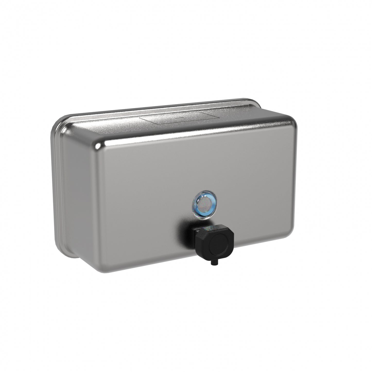 208mm W Surface Mounted Soap Dispenser 1.2 L - 208mm W x 124mm H x 73mm D - Satin with Black Button