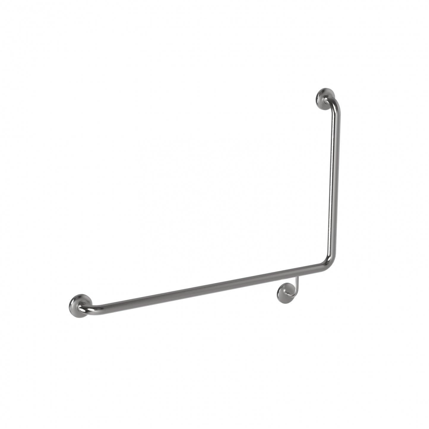 LH 950mm Surface Mounted 32mm Toilet Grab Rail 90 Degree - LH 950mm x 600mm - Satin