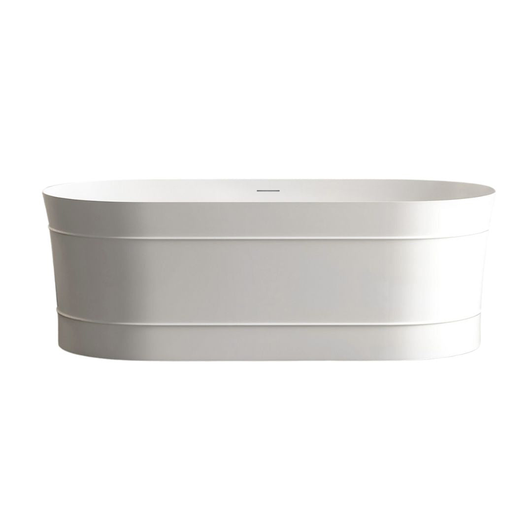 Attica Bondi 1500x800x580 Matte White Freestanding Bath with Overflow.