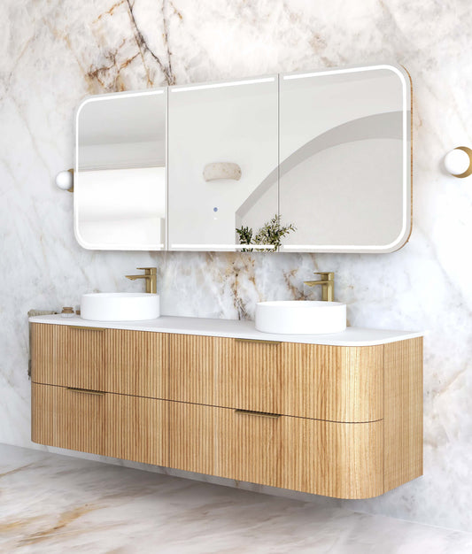 Havana 1800mm Woodland Oak Fluted Cabinet