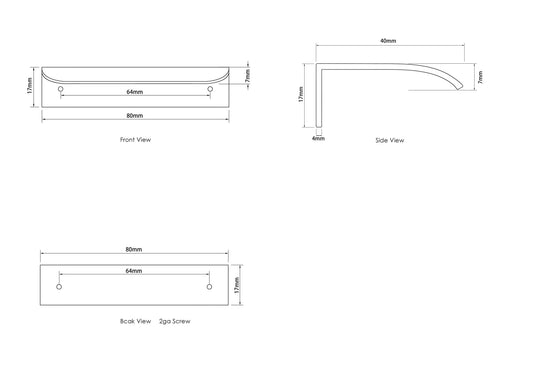 Hampshire 80mm Gun Metal Handle for 600mm Cabinet