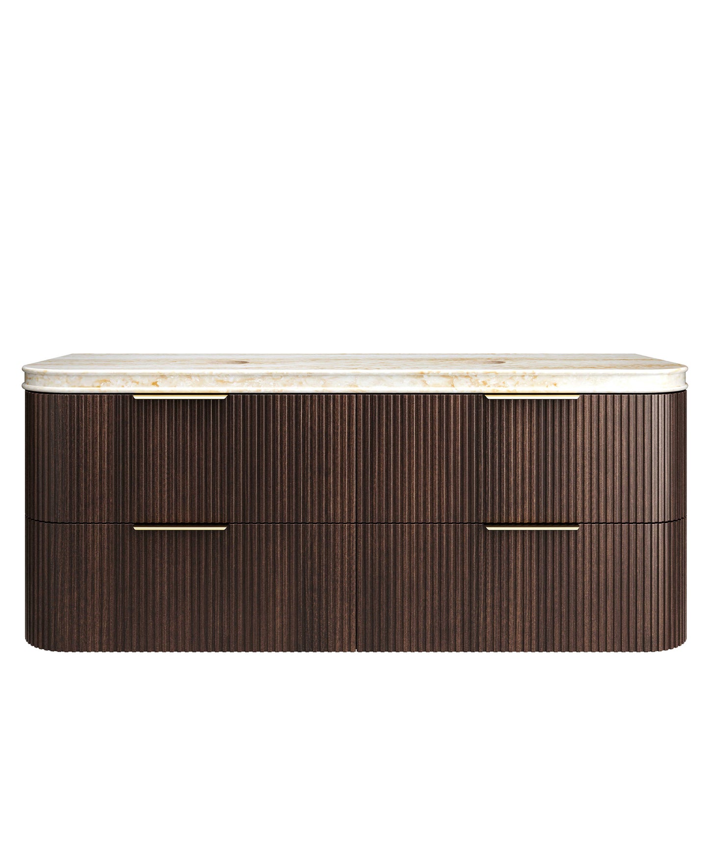 Havana 1500mm Sable Walnut Fluted Fluted Cabinet