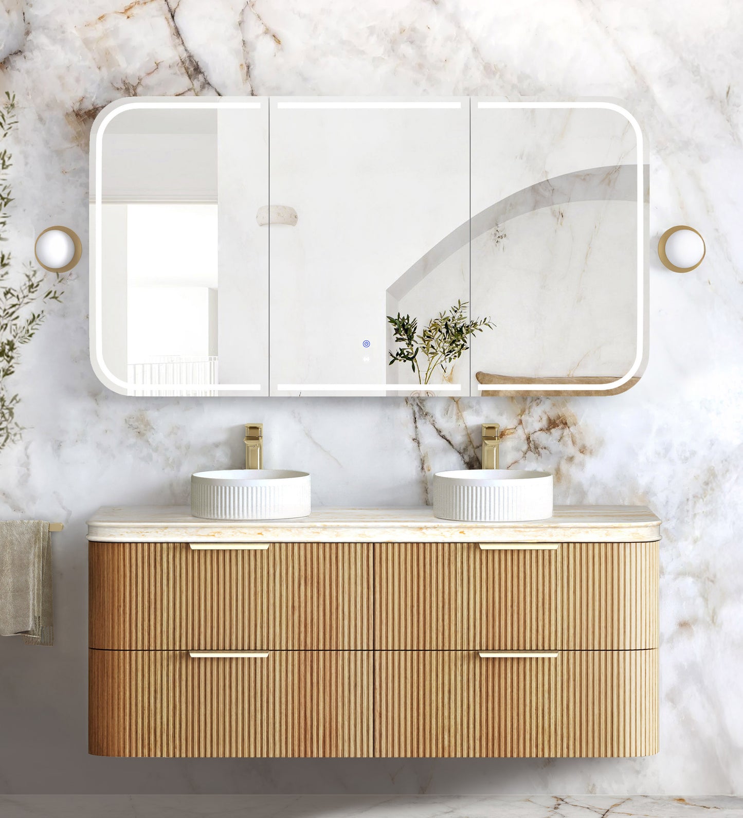 Havana 1500mm Woodland Oak Fluted Cabinet
