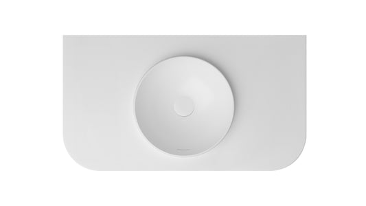 Havana English Edge 900x500x50 Matte White with Round Basin Top