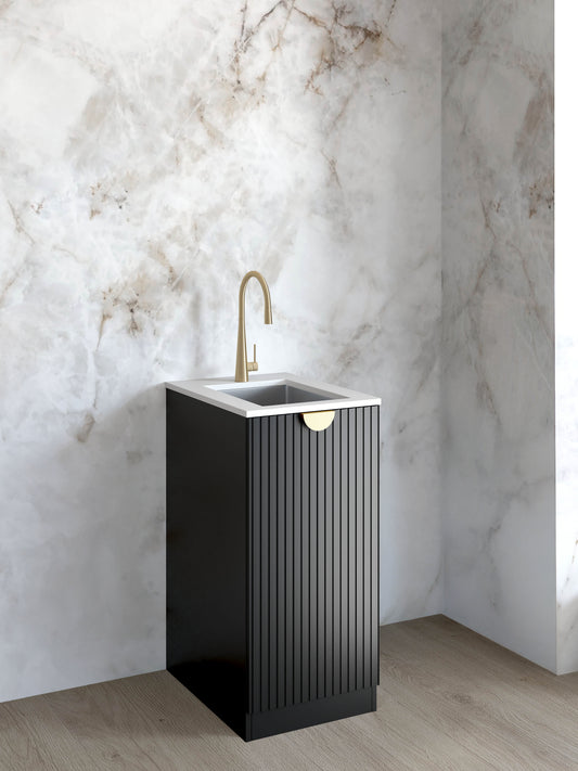 Mini Laundry 430mm Marlo Black with Pure White Top
