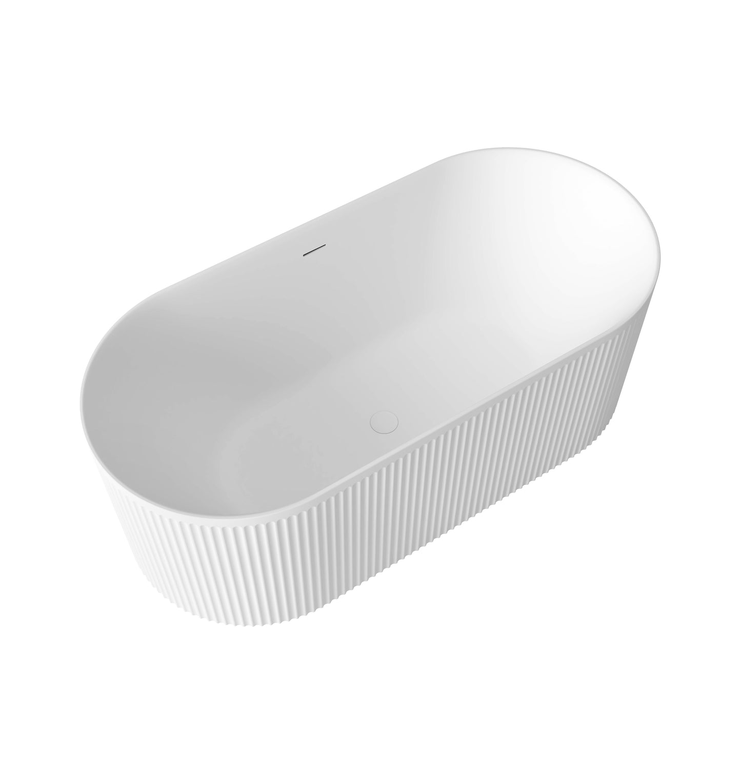 Attica Havana 1500 Matte White Freestanding Bath with Overflow