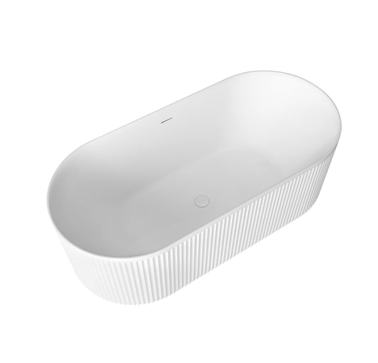 Attica Havana 1700 Matte White Freestanding Bath with Overflow