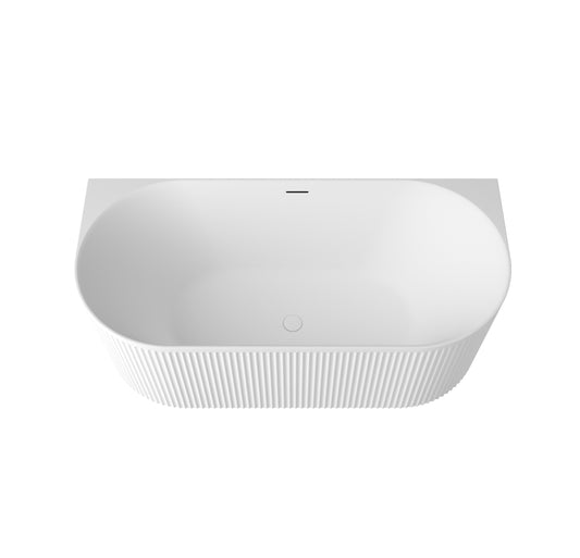 Attica Havana 1500 Matte White Back To Wall Bath with Overflow