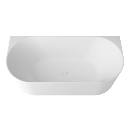 Attica Celine 1700 Matte White Back To Wall Bath with Overflow