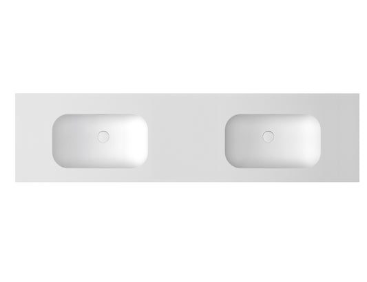 Chloe 1800x467 Silk Matte White Top with Basin