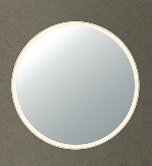 600mm Luna Iron Framed LED Mirror - Brushed Nickel