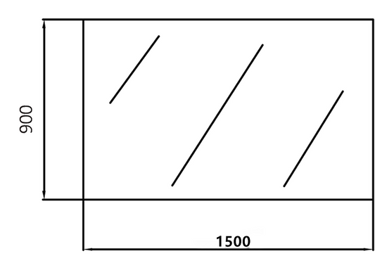 1500mmx900mm - Plain Pencil Edge Framless Mirror