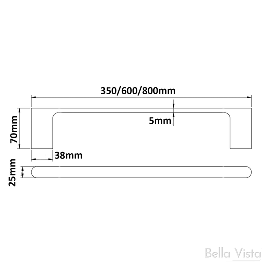 Supra Single Towel Rail - 350mm - Chrome