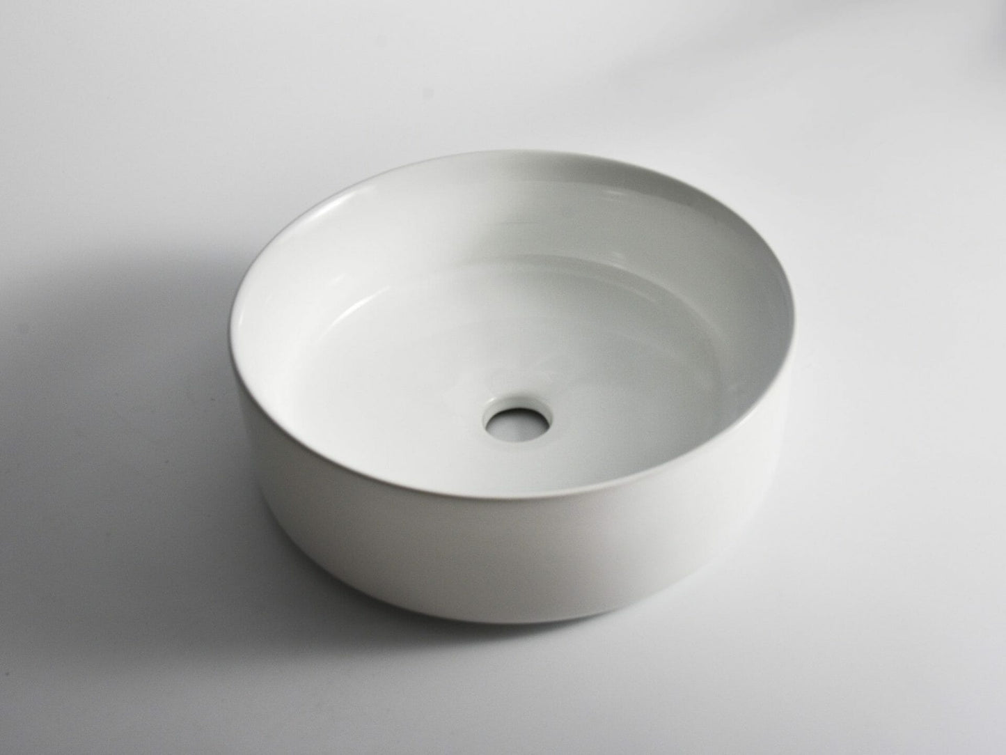 Luna - 360mm Gloss White Round Above Counter Basin - 360x360x120mm