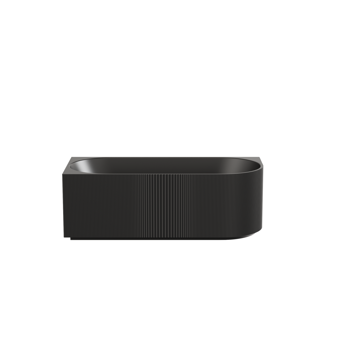 1700mm Capri Fluted Oval Freestanding Left Corner Bathtub - No Overflow - Matte Black