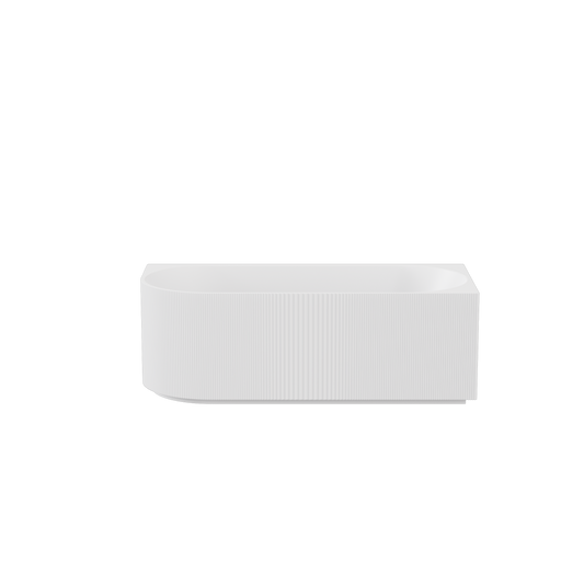 1700mm Capri Fluted Oval Freestanding Right Corner Bathtub - No Overflow - Matte White