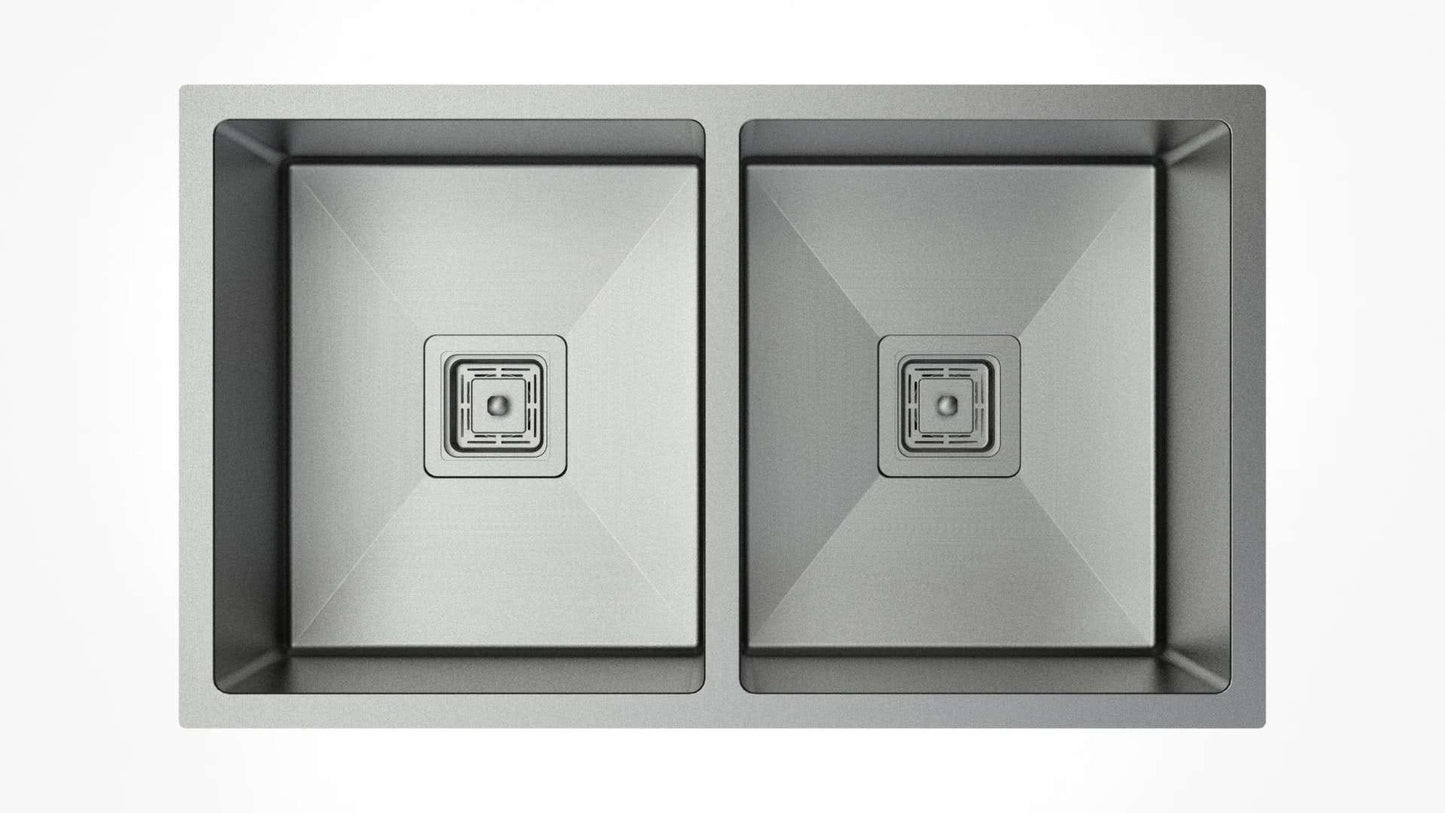 Scratch Resistant Sandblasted Nano Glaze Double Bowl Sink - 760x450x220mm