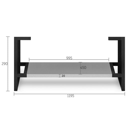 Leg Boston 1200X450 Matte Light Grey