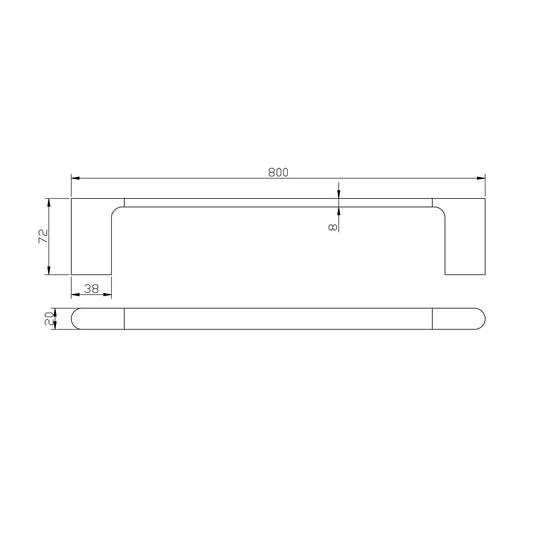 VOG Series Chrome Single Towel Rail 800mm