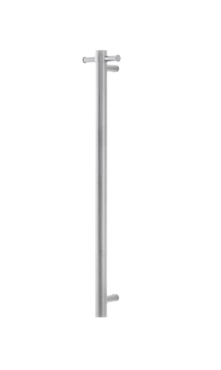 Round Vertical Brushed Nickel Electric Heated Towel Rack Single Bar