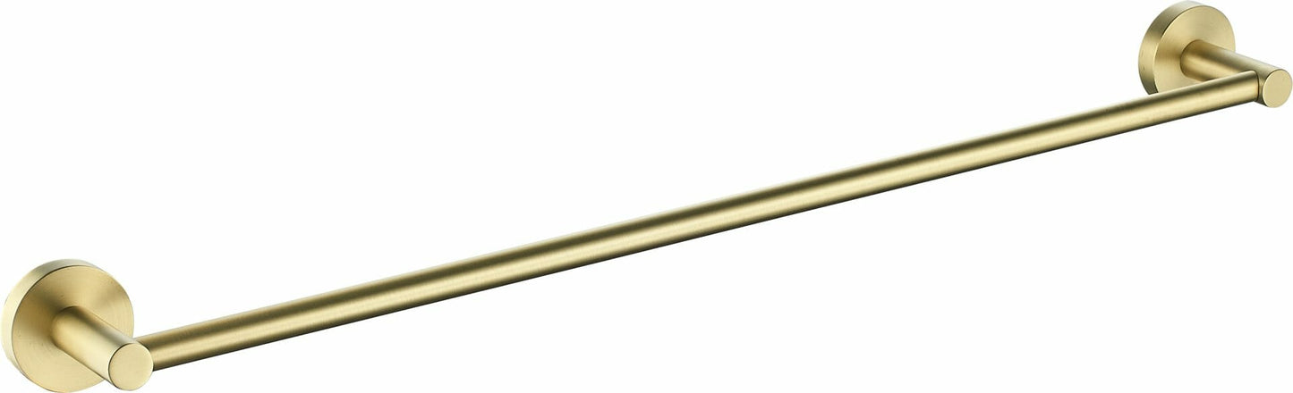 Otus Round Single Towel Rail 600mm - Brushed Gold