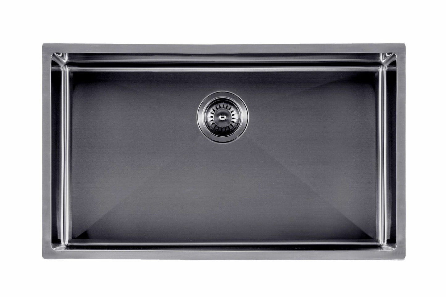 1.2mm Handmade Single Bowl Top/Undermount Kitchen/Laundry Sink - Gun Metal Grey - 762x457x254mm