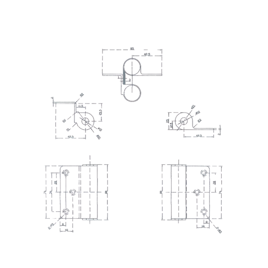 209 Double Action Spring Hinge (Each) – With Screw Fixings