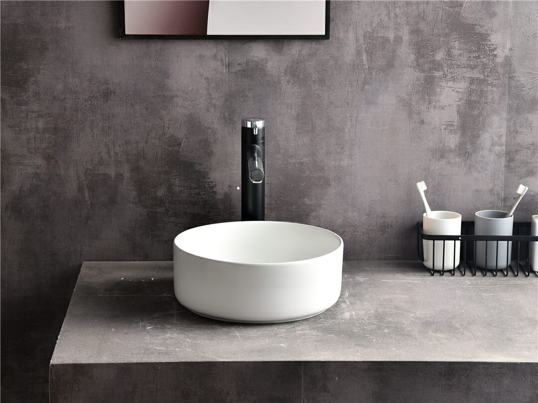 Levenge - 300mm Matte White Ceramic Round Above Counter Basin - CLA-524C-M - 300x300x110mm