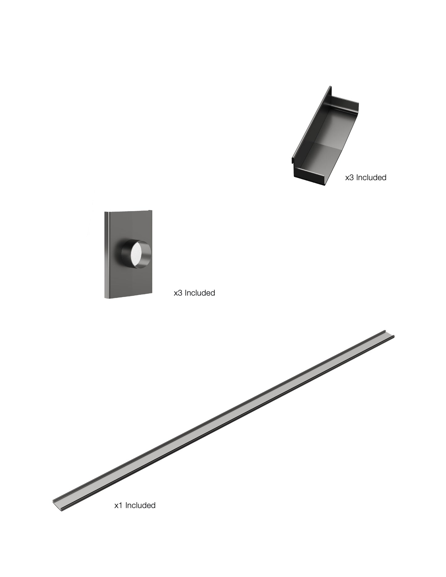 K1 Ezy-3000mm TS / Endcap / 50mm Outlet - Gunmetal