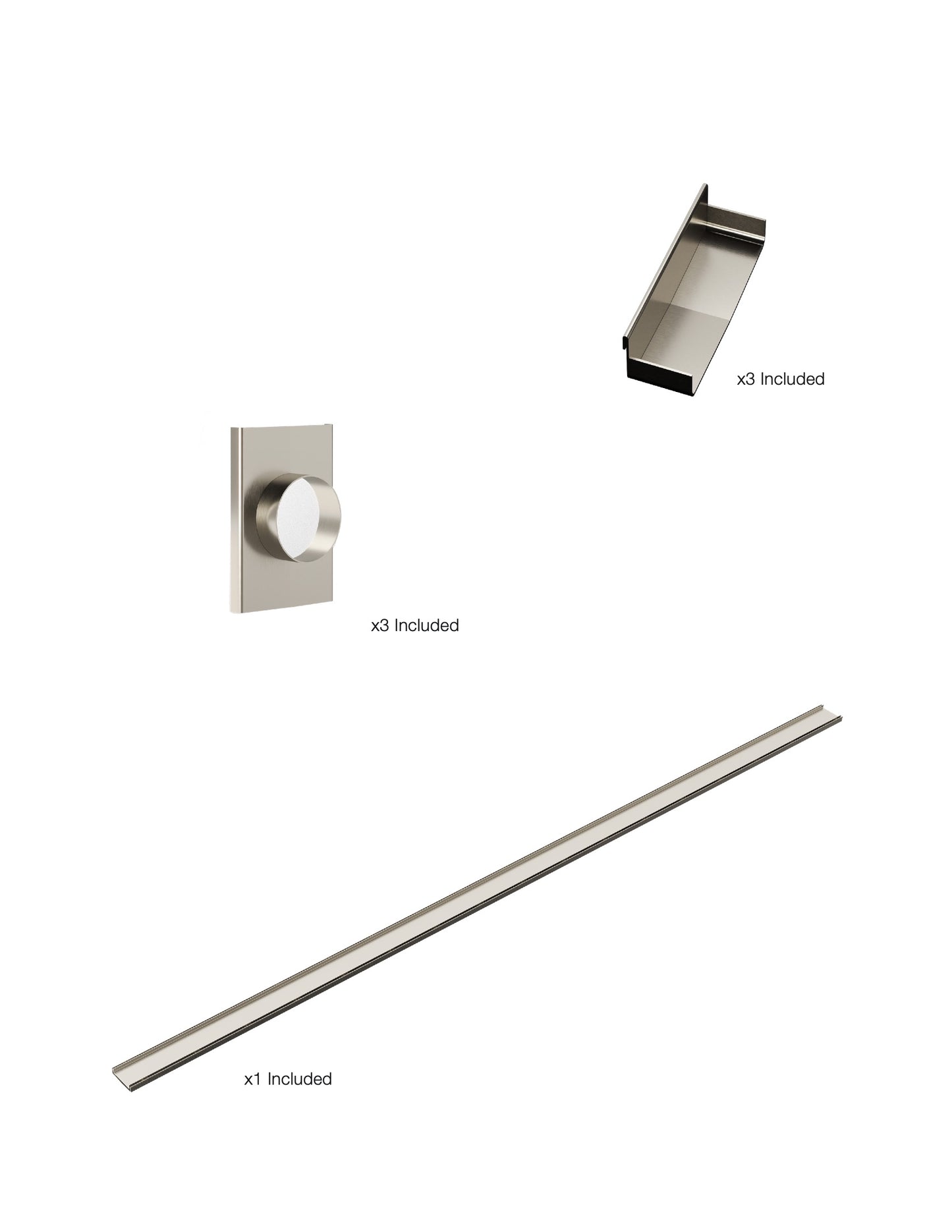 K1 Ezy-3000mm TS / Endcap / 70mm Outlet - Brushed Nickel