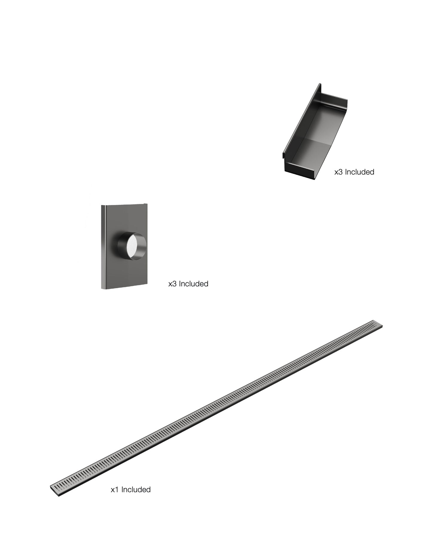 K1 Ezy-3000mm VL / Endcap / 50mm Outlet - Gunmetal