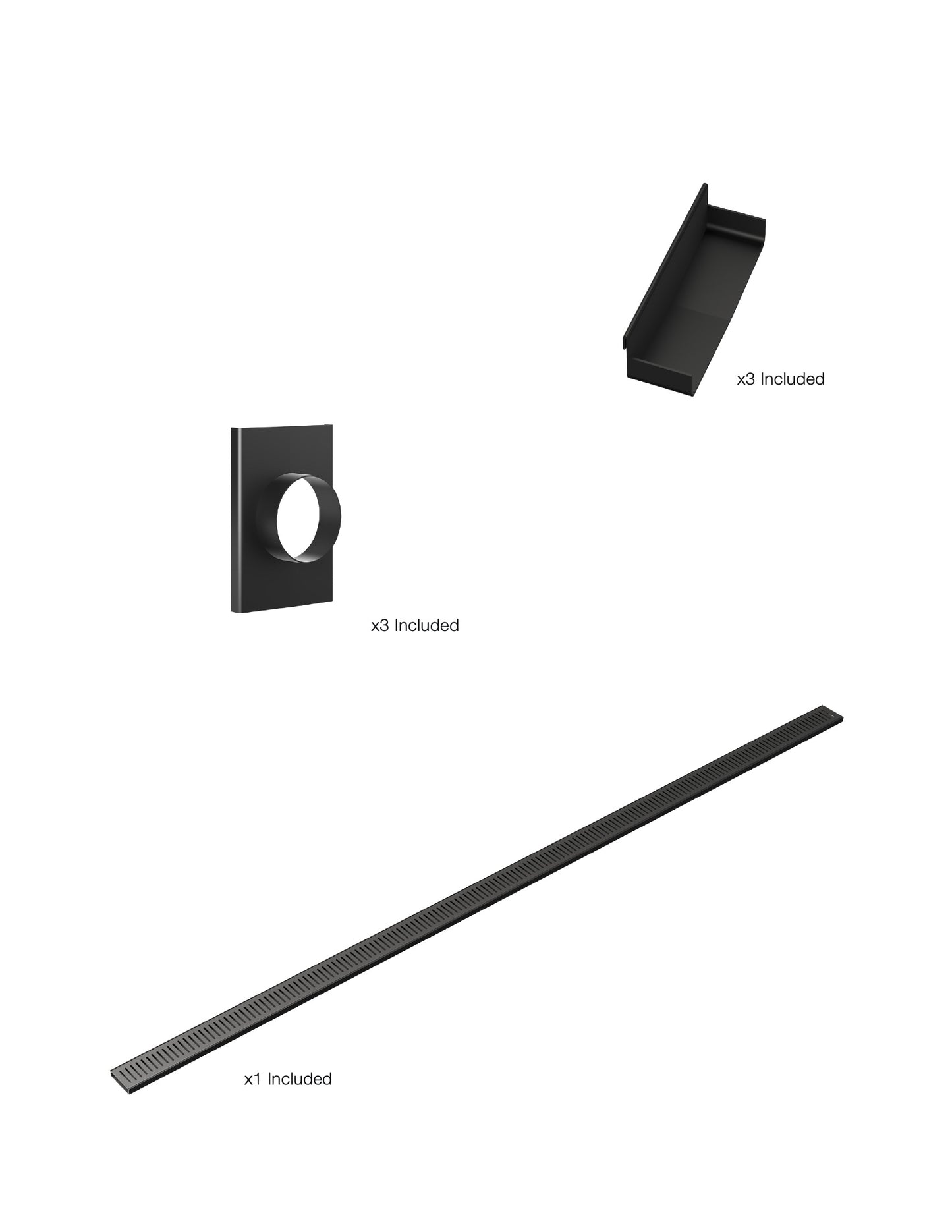 K1 Ezy-3000mm VL / Endcap / 70mm Outlet - Matte Black