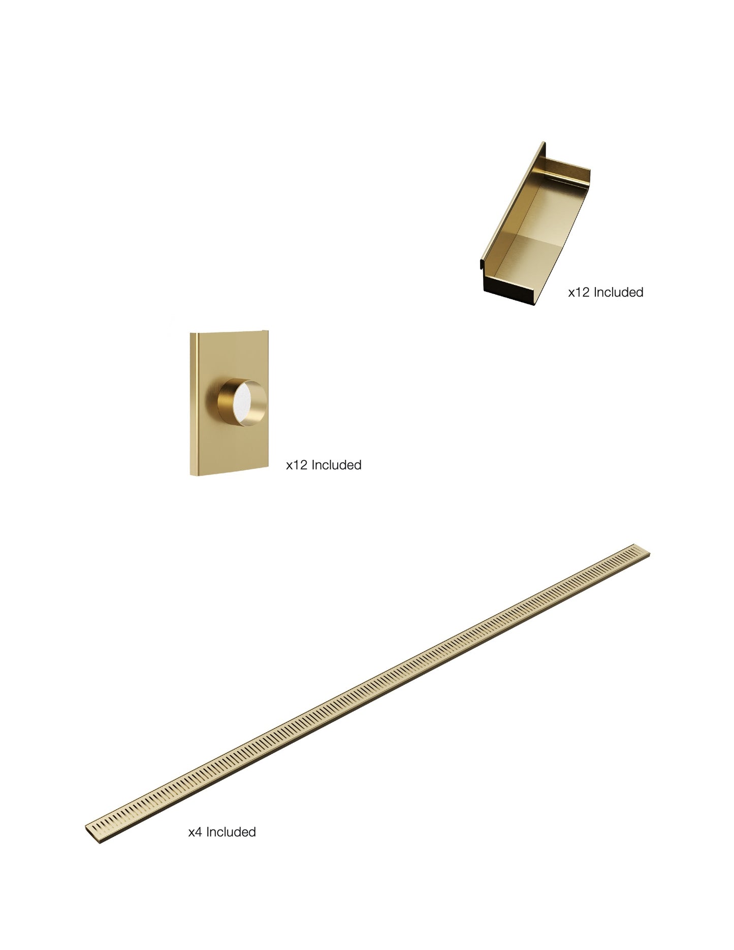 K4 Ezy-3000mm VL / Endcap / 50mm Outlet - Brushed Brass