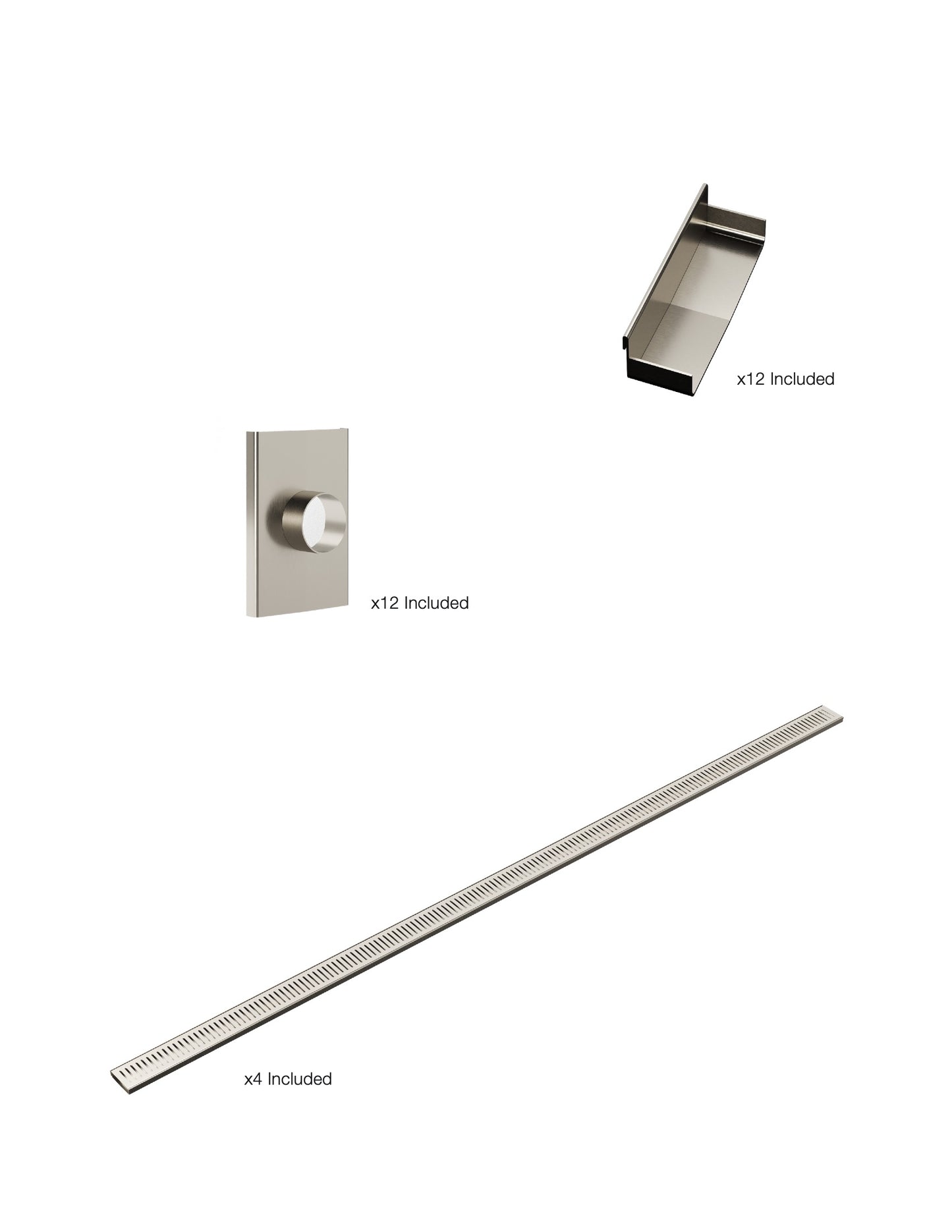 K4 Ezy-3000mm VL / Endcap / 50mm Outlet - Brushed Nickel