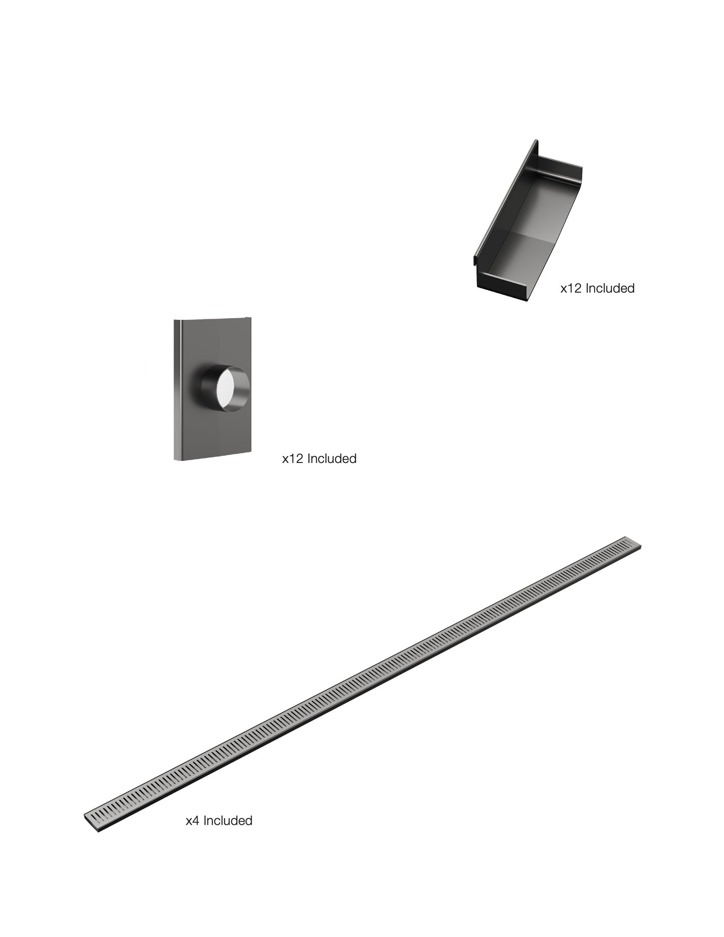 K4 Ezy-3000mm VL / Endcap / 50mm Outlet - Gunmetal