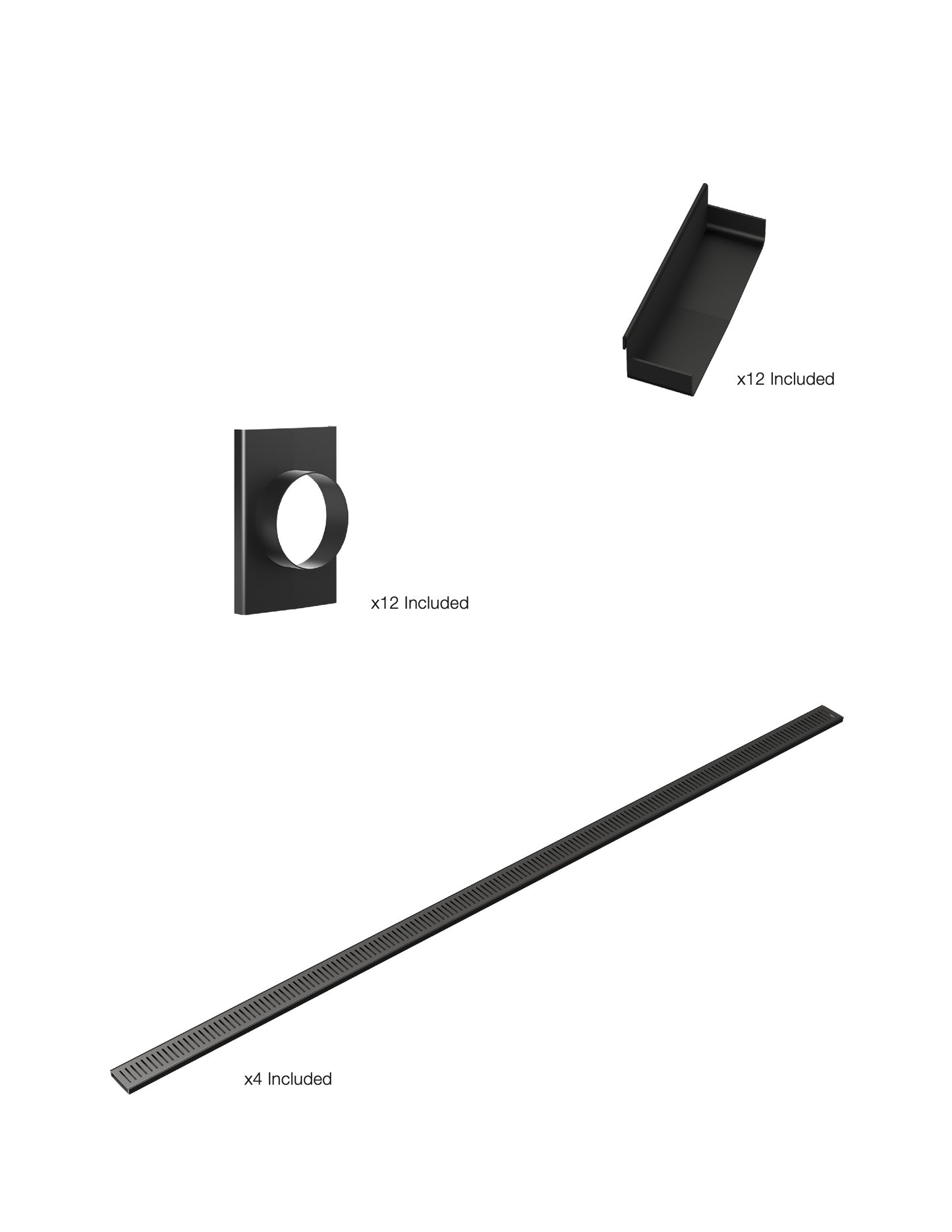 K4 Ezy-3000mm VL / Endcap / 80mm Outlet - Matte Black