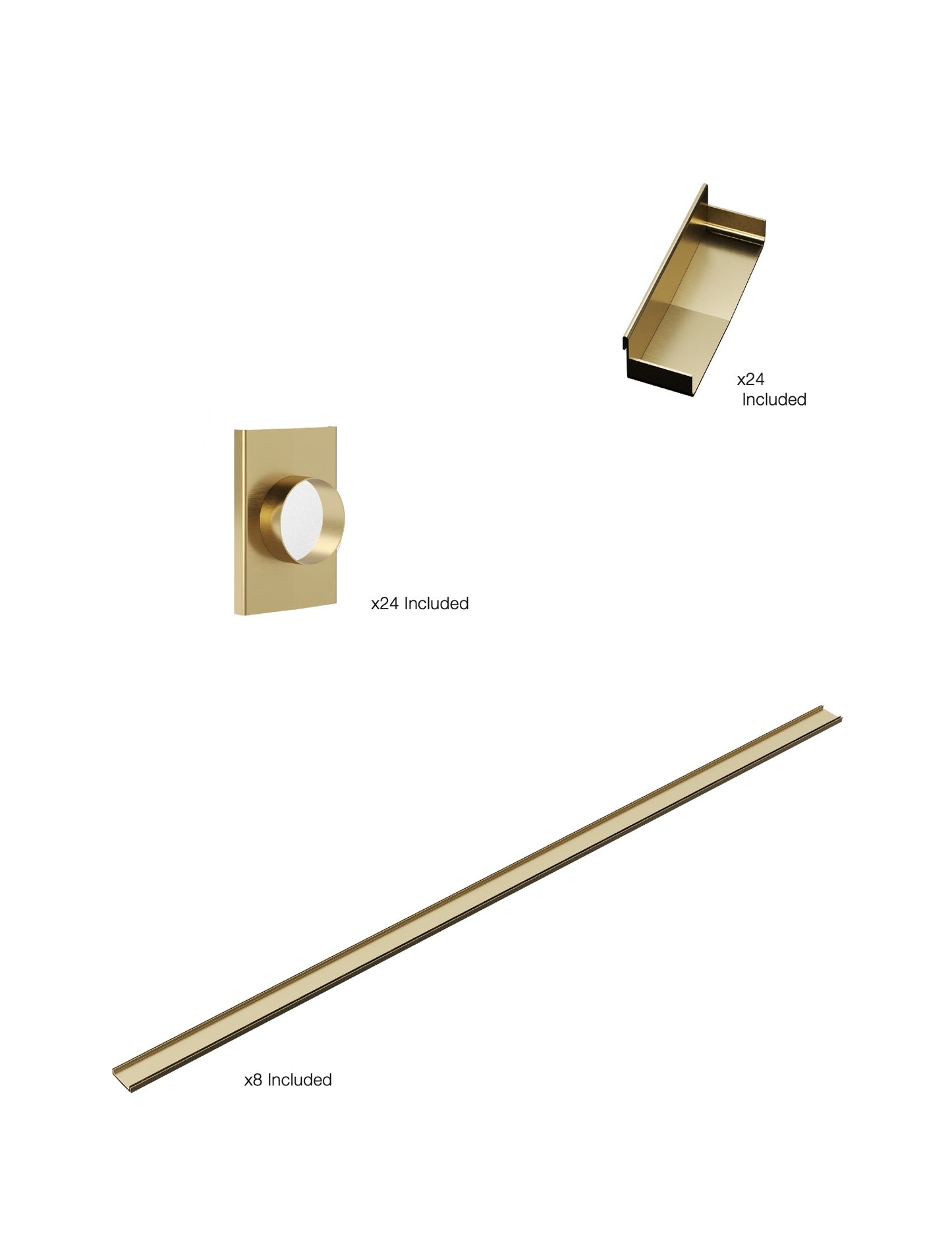 K8 Ezy-3000mm TS / Endcap / 70mm Outlet - Brushed Brass