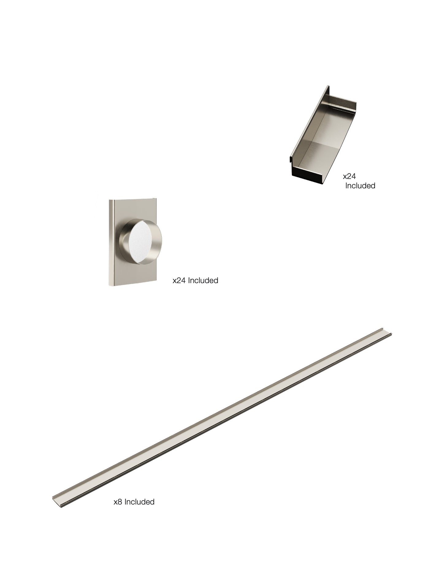 K8 Ezy-3000mm TS / Endcap / 80mm Outlet - Brushed Nickel
