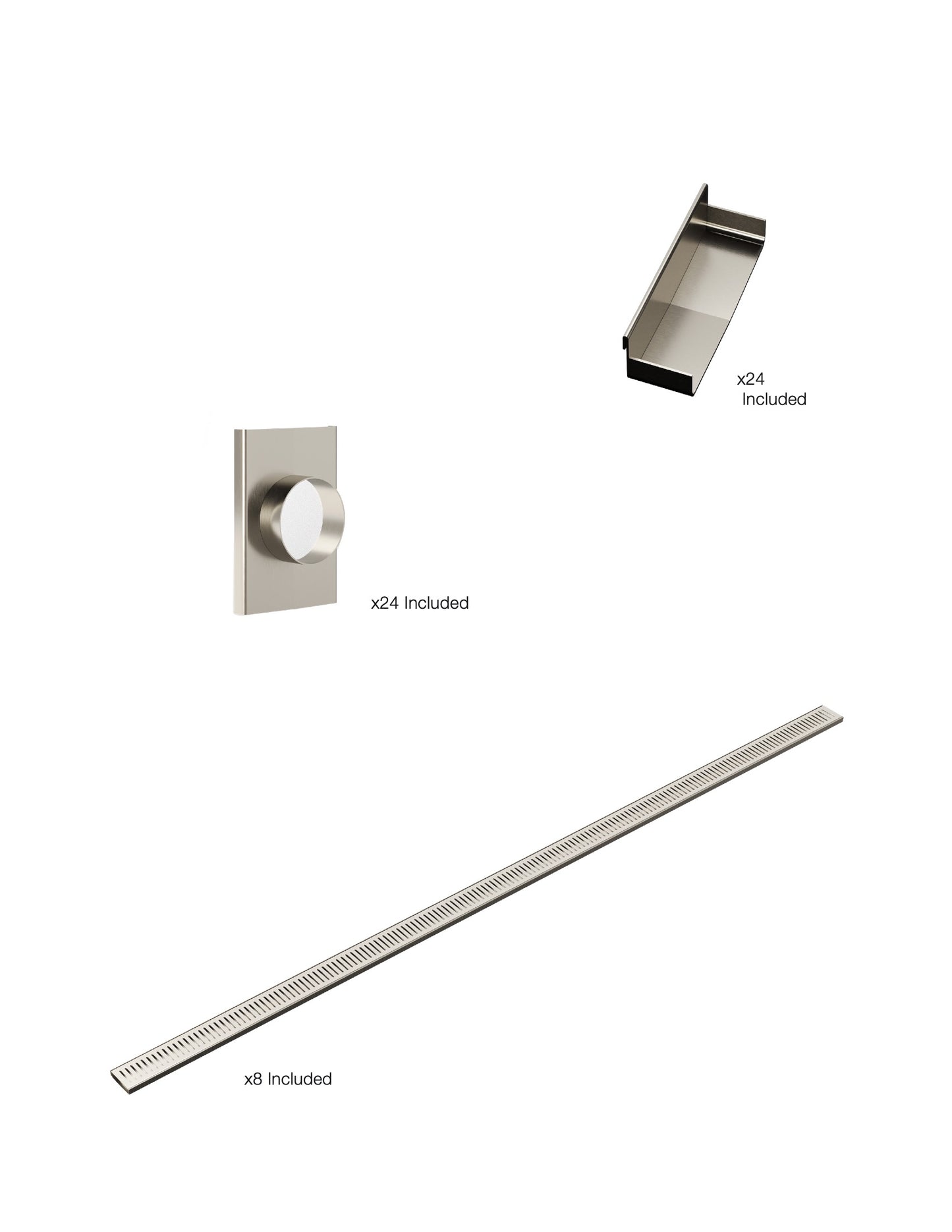 K8 Ezy-3000mm VL / Endcap / 70mm Outlet - Brushed Nickel