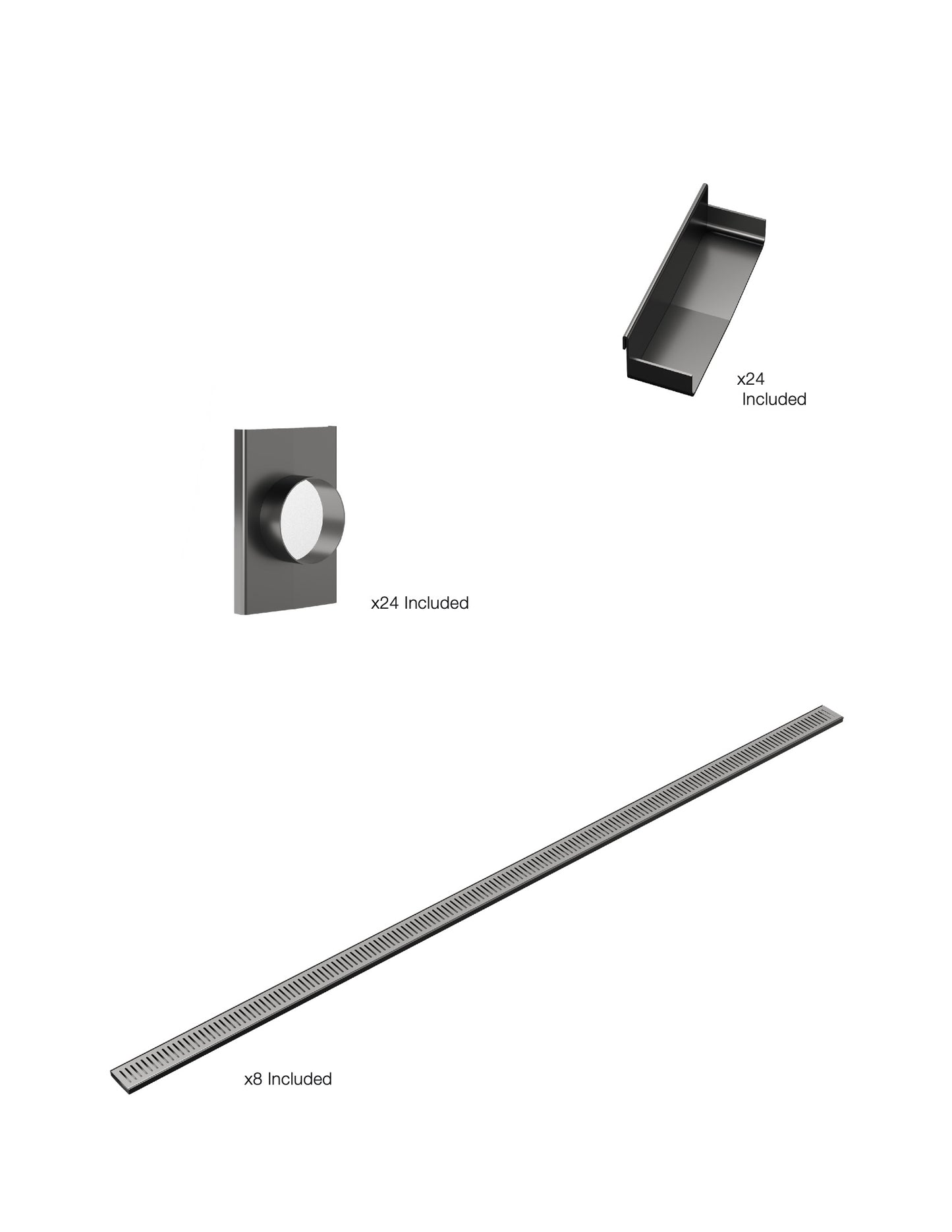 K8 Ezy-3000mm VL / Endcap / 70mm Outlet - Gunmetal
