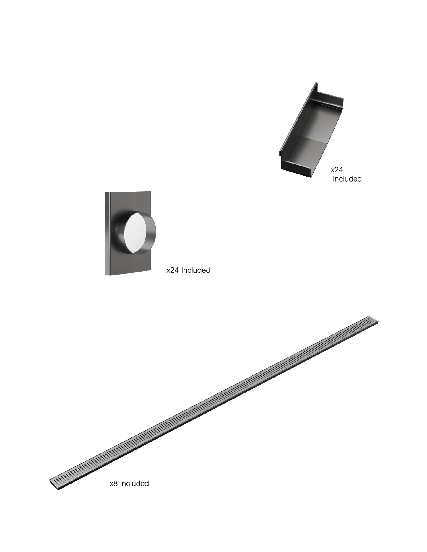 K8 Ezy-3000mm VL / Endcap / 80mm Outlet - Gunmetal