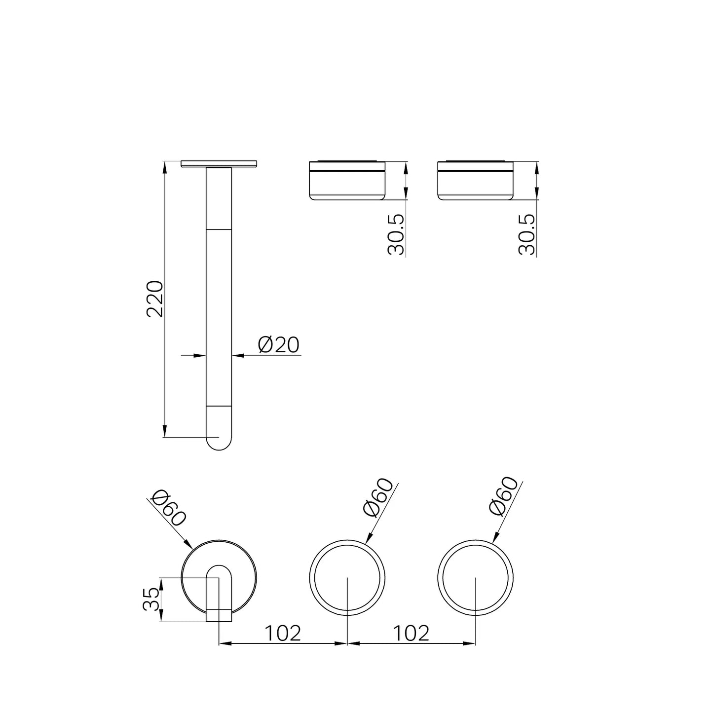 Serenity Wall Basin Set 220mm Offset Spout With Arabescato Corchia Handle Trim Kit Only Brushed Nickel